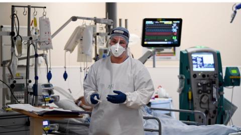 File pic of ICU staff at University Hospital Monklands