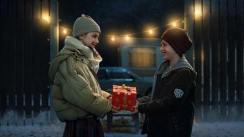 Sophie, left, in the Kaufland advert