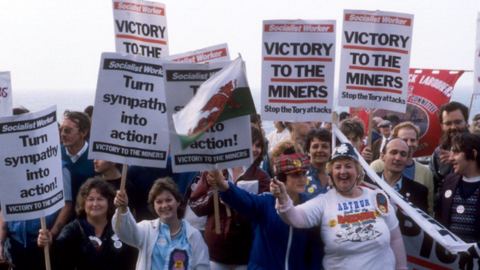 Miners demonstrate during the strike