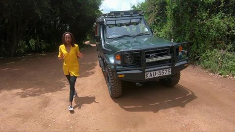 BBC presenter Sharon Machira at Maasai Mara National Reserve in Kenya
