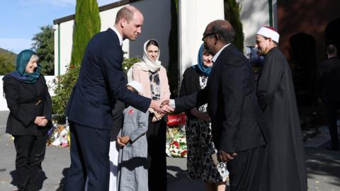 Prince William visiting Masjid Al Noor