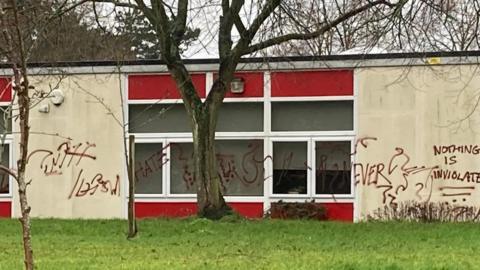 The graffiti at Westley Middle School, Bury St Edmunds, Suffolk
