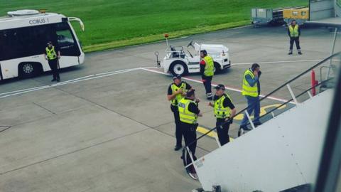 Police on the runway