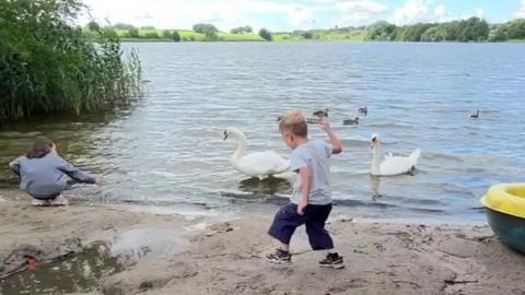 Children at Pickmere Lake