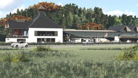 CGI of planned distillery in Stirling