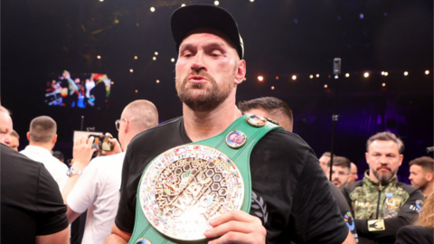 Tyson Fury with his WBC heavyweight title