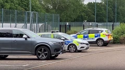 Police cars at King Edward VII Academy