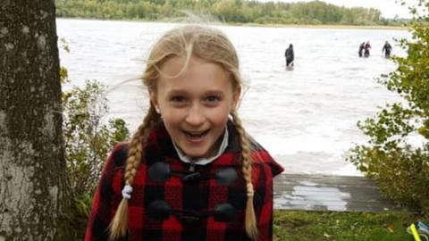 Saga Vanecek at Lake Vidösten in a photo posted to social media by her father Andy,