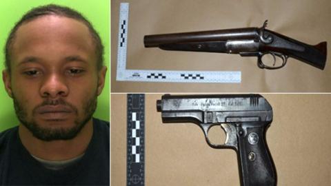 Nathan Rochester and guns found by police