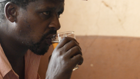 Man drinking beer