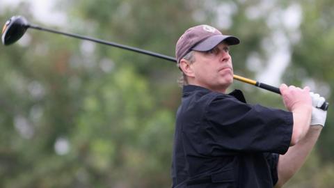 Prince Andrew plays golf in Abu Dhabi in 2008