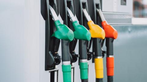 Stock image of petrol pumps