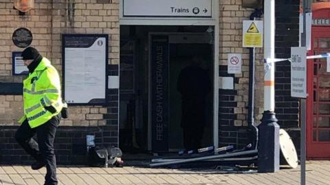Stolen cash machine at Loughborough railway station