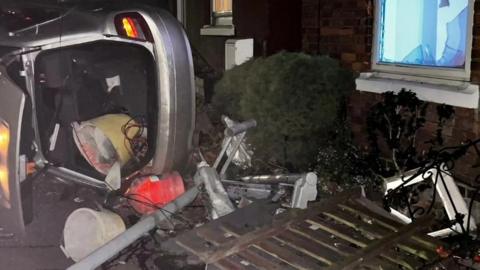 Crashed car in Colchester