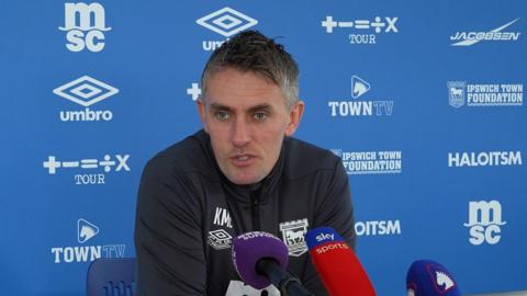 Kieran McKenna at a press conference