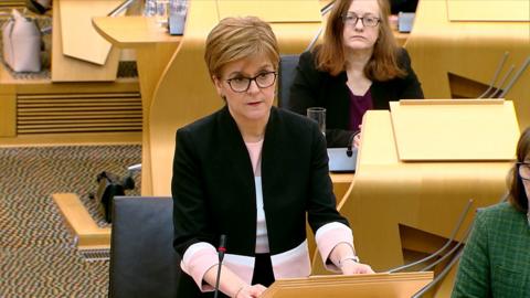 In a pre-FMQs statement, First Minister Nicola Sturgeon tells MSPs that Derek Mackay has been been suspended from the SNP.