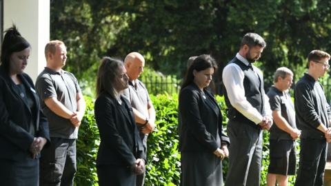 People in Reading during the minute's silence