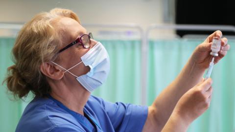 Vaccination centre in South Wales