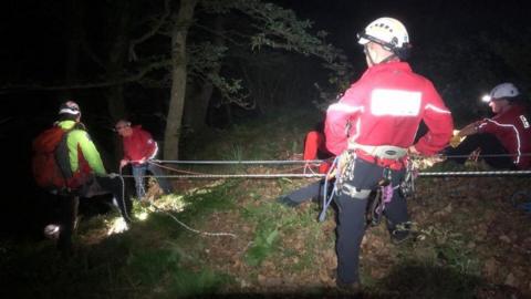 Brecon MRT at work rescuing the man