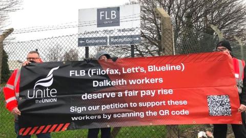 Unite members outside FLB factory