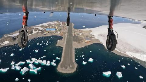 Drone shot of Antarctica