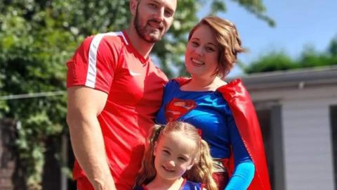 Brogan Williams with her daughter and husband