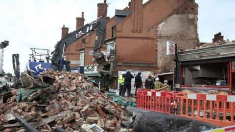 Aftermath of Hinckley Road shop blast