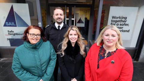 Councillor Claire Rowntree, Sunderland City Council, Chief Inspector Neil Hall from Northumbria Police, Kim McGuinness, Northumbria Police and Crime Commissioner and Sharon Appleby, Chief Executive of Sunderland BID