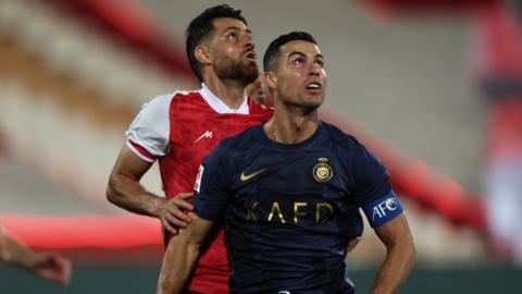 Cristiano Ronaldo in action for Al-Nassr against Persepolis