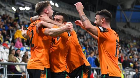 Republic of Ireland players celebrate