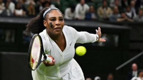 Serena Williams playing at Wimbledon in 2022