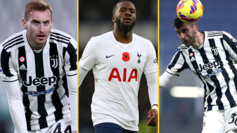 Dejan Kulusevski (left), Tanguy Ndombele (centre) and Rodrigo Bentancur