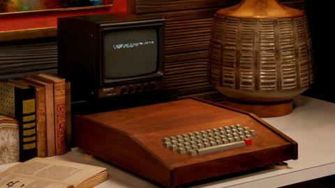 An Apple 1 computer in a press image supplied by the auctioneers