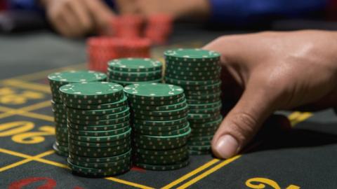 Chips on a casino table