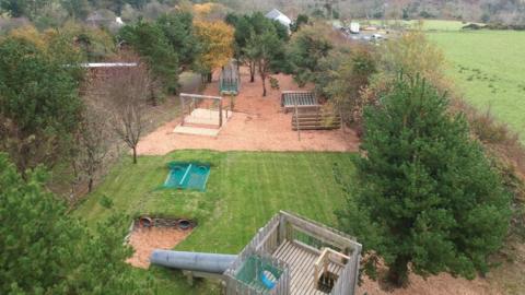 An aerial view of the Outdoor Learning Centre