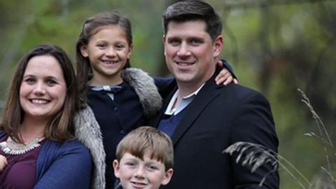 Kevin Nicholson with his family