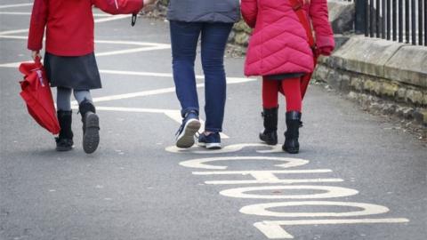 Children walking to school