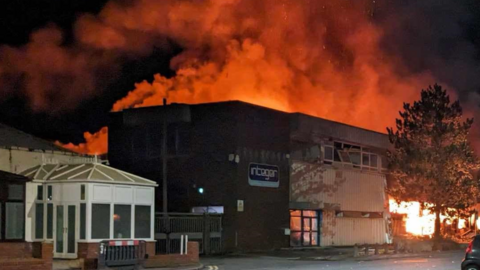 Fire at Treforest Industrial Estate