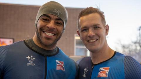 British two-man bobsleigh team Taylor Lawrence and Brad Hall