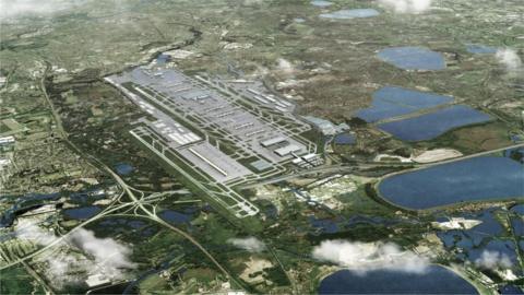 Artist impression of third runway at Heathrow