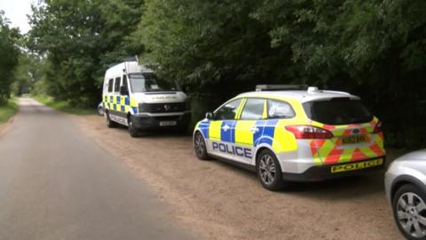 Police vehicles in East Harling