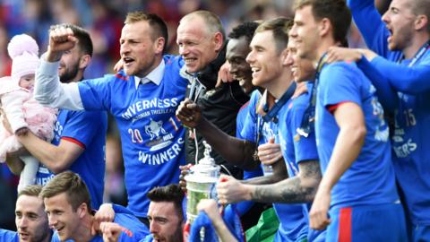 Inverness Caledonian Thistle celebrate in 2015