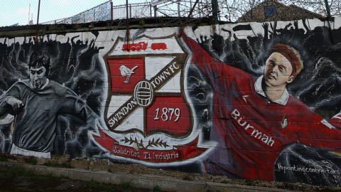 A mural outside Swindon Town's County Ground