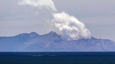 Steam rises from the White Island volcano following the December 9 volcanic eruption