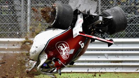 Marcus Ericsson's Sauber has huge crash in Italian GP second practice