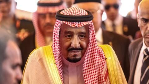 Saudi Arabia"s King Salman bin Abdulaziz Al Saud heads to his car at the end of a welcome ceremony at Parliament Square, in Kuala Lumpur, Malaysia, 26 February 2017