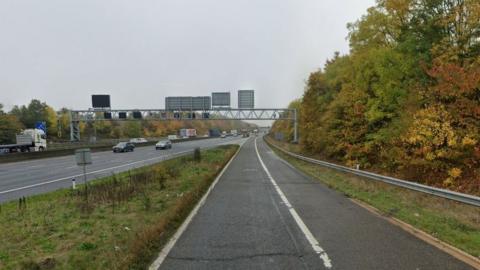 A motorway slip road