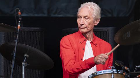 Charlie Watts playing at Old Trafford on June 5, 2018
