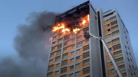 Fire at Madrid tower block