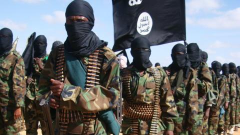 File image of Somalia al-Shabab fighters in Elasha Biyaha